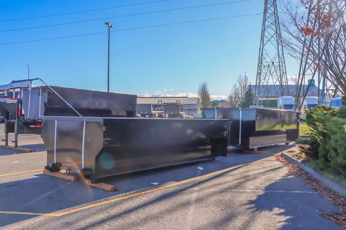 Roll-off dumpster ready for waste disposal at job site for 6 Yard Dumpster Rental in Lincoln